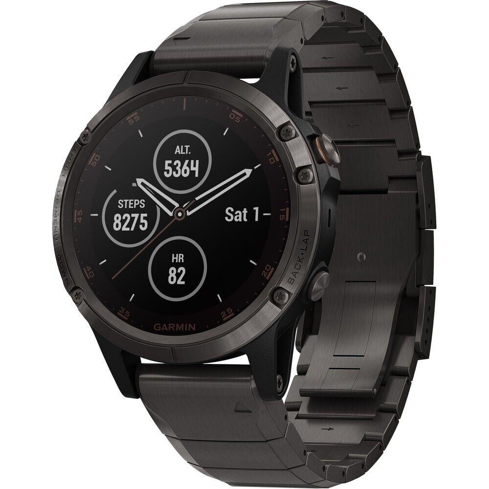 Garmin Fenix 5 Plus Sapphire Multisport Gps Smartwatch Carbon Gray Dlc Titanium