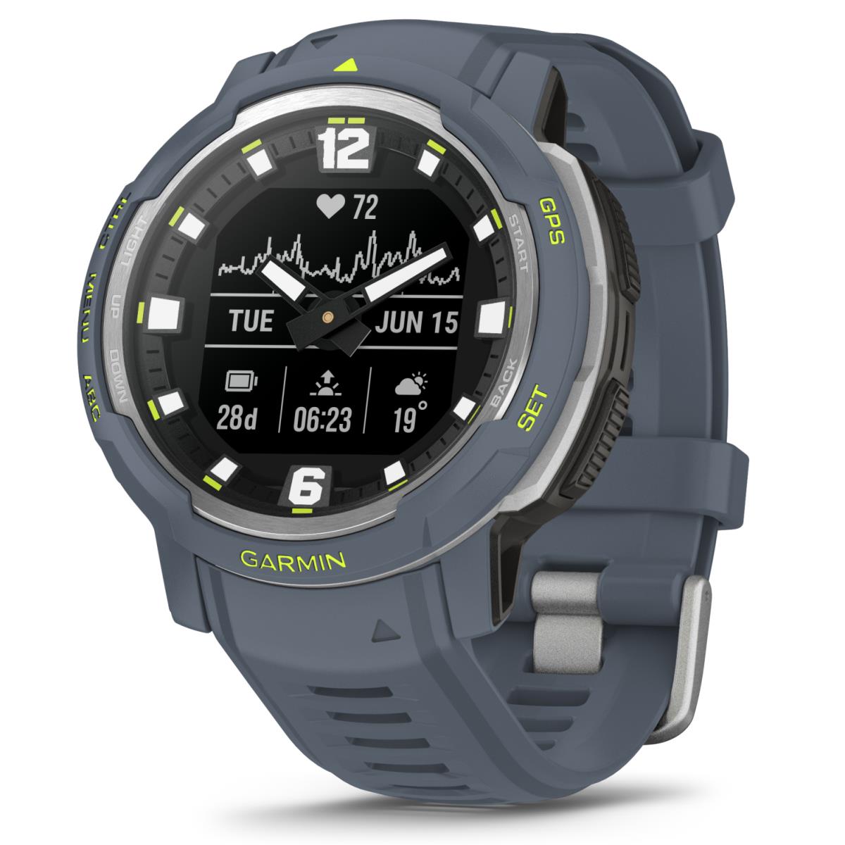 Garmin Instinct Crossover Hybrid Rugged Smartwatch Blue Granite - Granite Blue