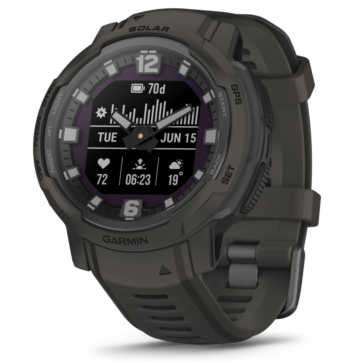 Garmin Instinct Crossover Solar Hybrid Rugged Smartwatch Graphite