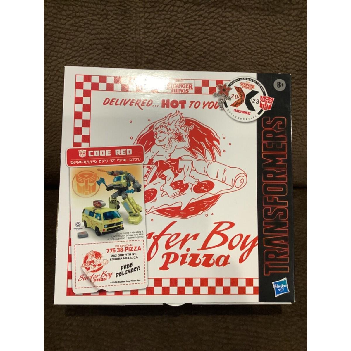 Transformers Code Red Stranger Things Surfer Boy Pizza Figure Toy