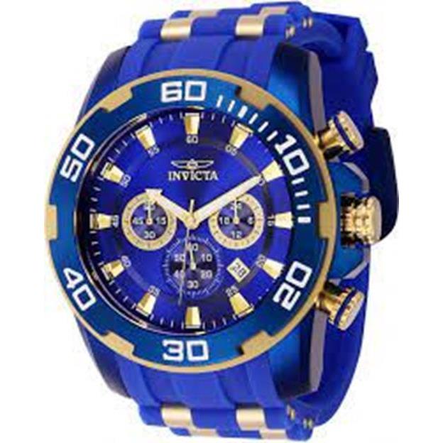 Invicta Pro Diver Scuba Chronograph Gmt Quartz Blue Dial Men`s 40727 Watch