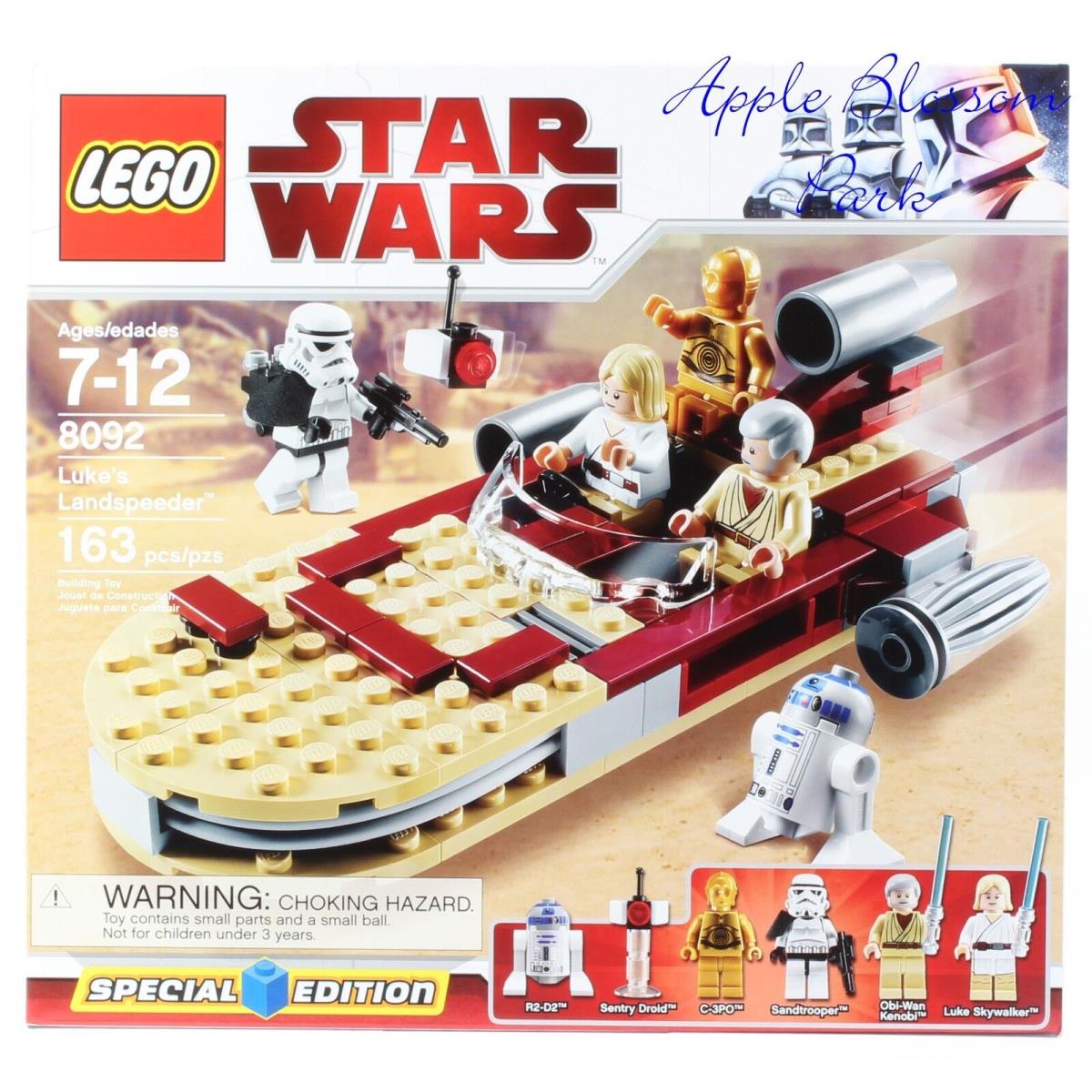 Lego Star Wars Luke`s Landspeeder Set Obi-wan Jedi R2-D2 C3PO Minifigs 8092