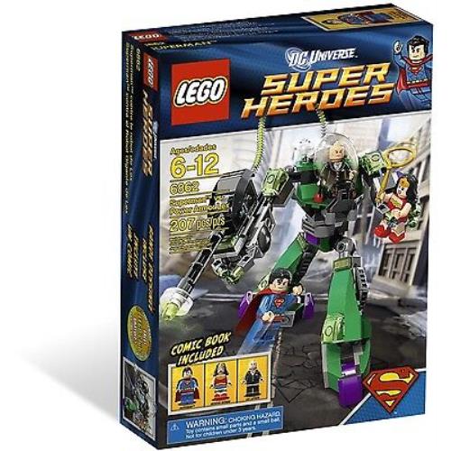 Lego Superman Vs. Power Armor Lex 6862 Set Box Wonder Woman Minifig
