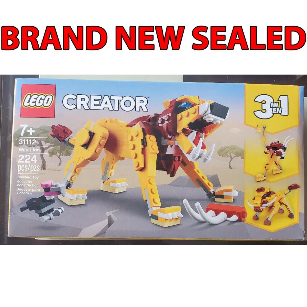 Lego Creator 3in1 Wild Lion Animal Lego Toy Building Kit Set 31112