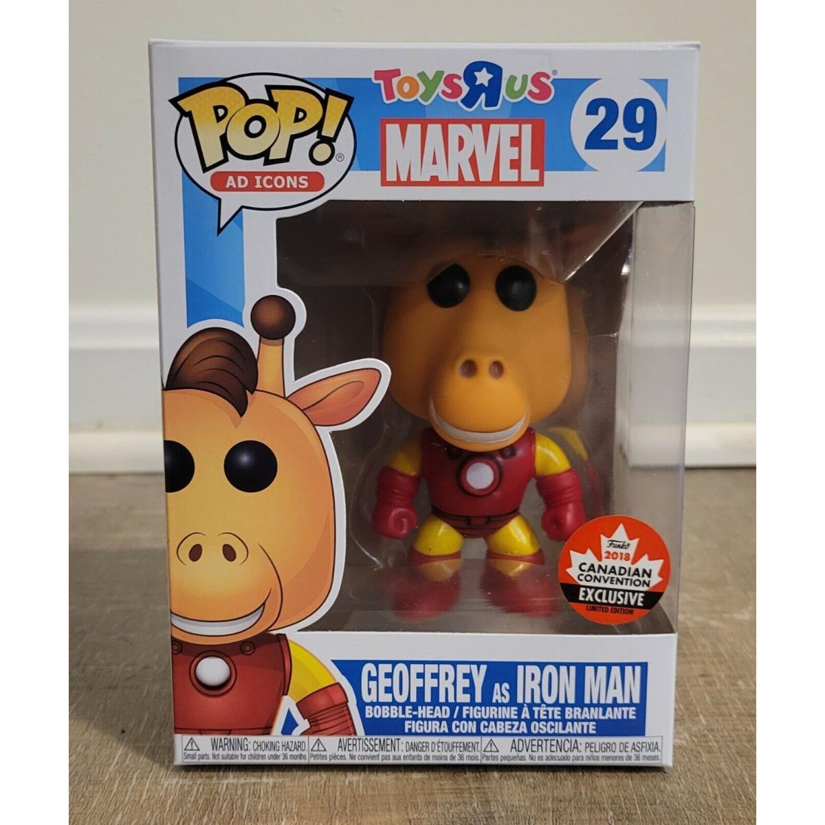 Funko Pop Ad Icons Toys R Us 29 Geoffrey As Iron Man 2018 Canadian Exclusive