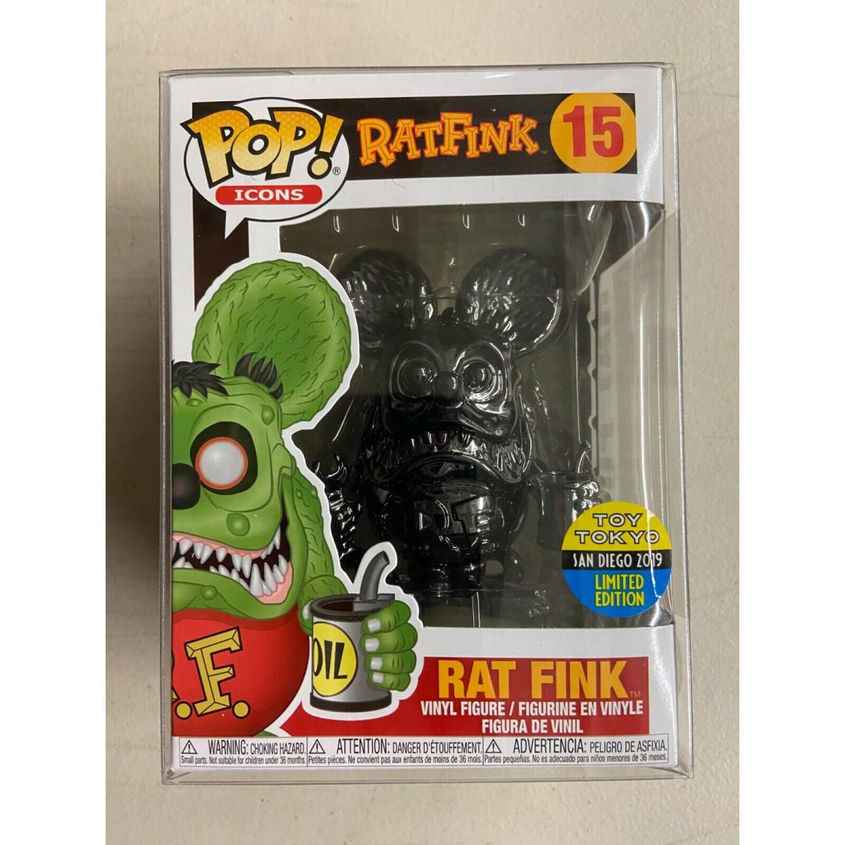 Funko Pop Icons Rat Fink Black Chrome 2019 Sdcc Comic Con Exclusive Toy Tokyo