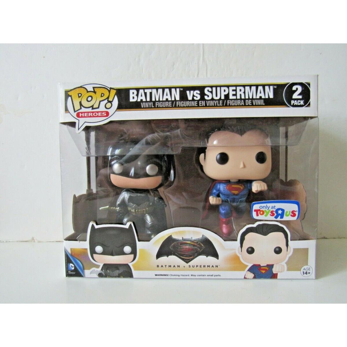 Funko Pop Heroes Toysrus Exclusive 2 Pack Batman vs Superman Vinyl Figure