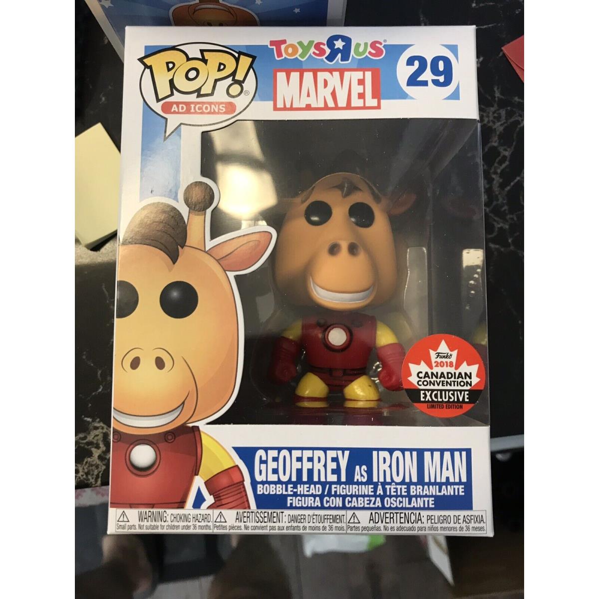 IN Hand 2018 Canadian Convention Toysrus Funko Pop Geoffrey as Iron Man 29