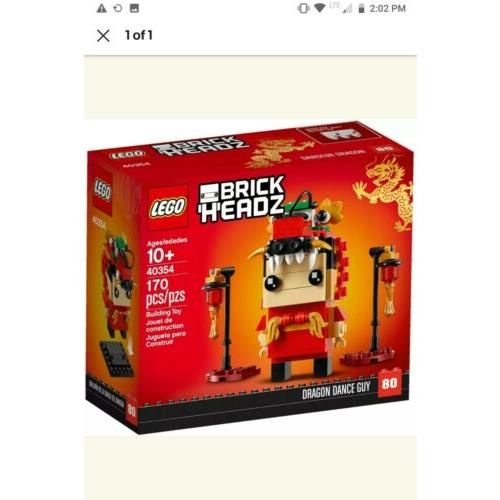 Lego Seasonal Brick Headz Dragon Dance Guy Set 40354 Chinese Year