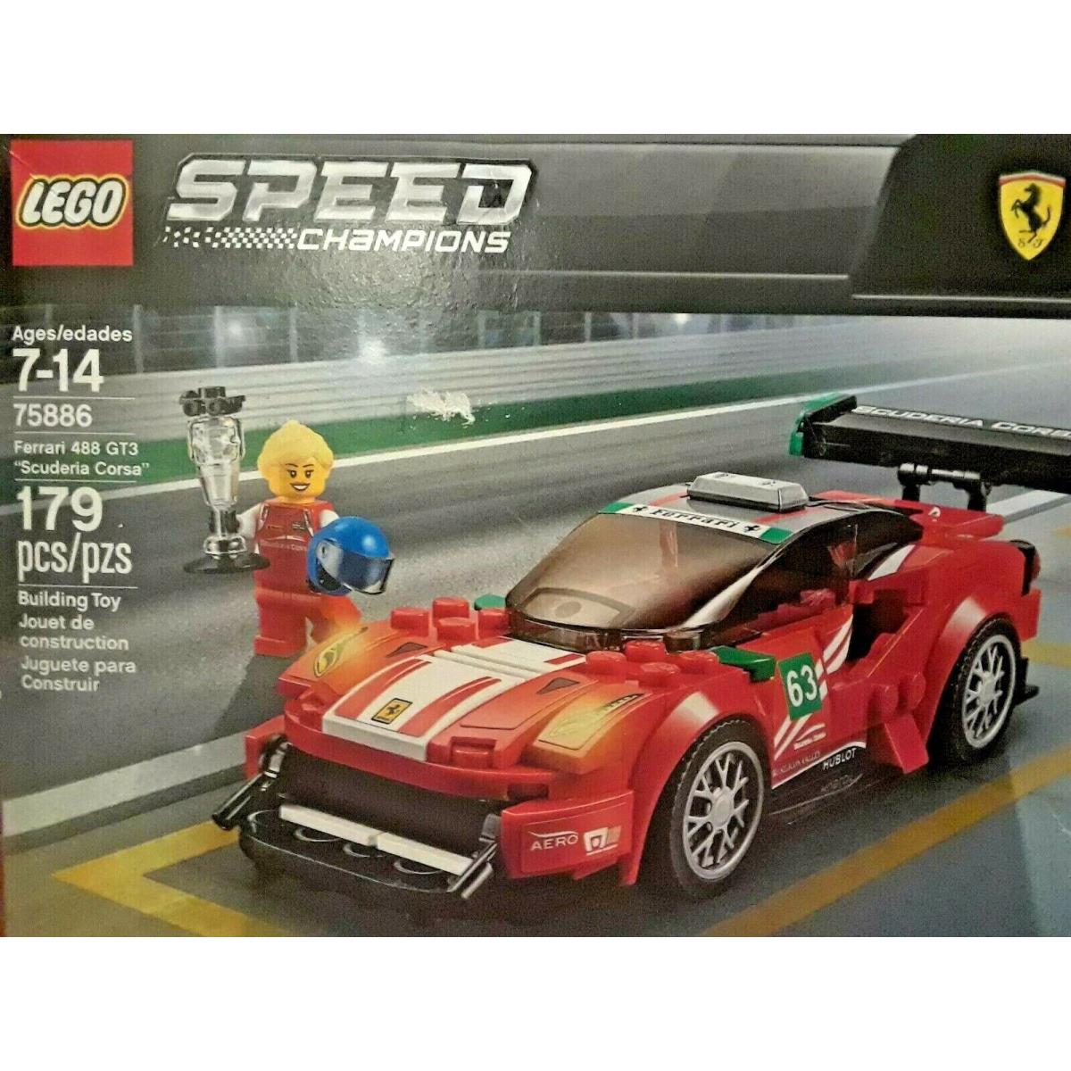Lego Speed Champions Retired Scuderia Corsa Ferrari 488 GT3 Set 75886 Car