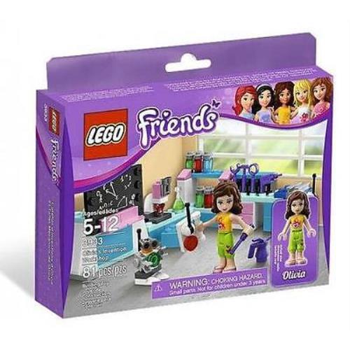 Lego Friends Set 3933 Olivia`s Invention Workshop Building Toy 81 pc Retired - Red