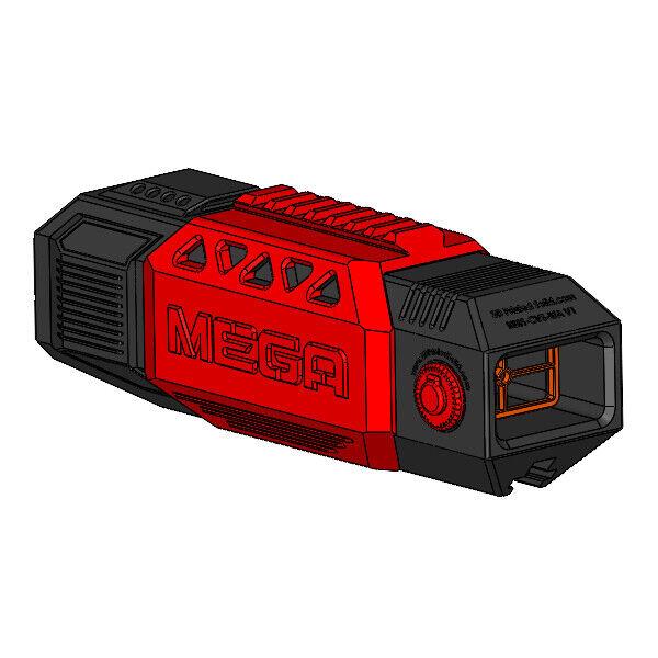 3D Printed Close Range Mega Scope For Nerf Dart Gun Blaster Black w/red