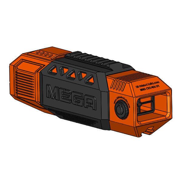 3D Printed Close Range Mega Scope For Nerf Dart Gun Blaster Orange w/black