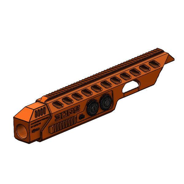3D Printed Solid Front End For Nerf AF Nexus Pro Dart Gun Blaster Orange w/black