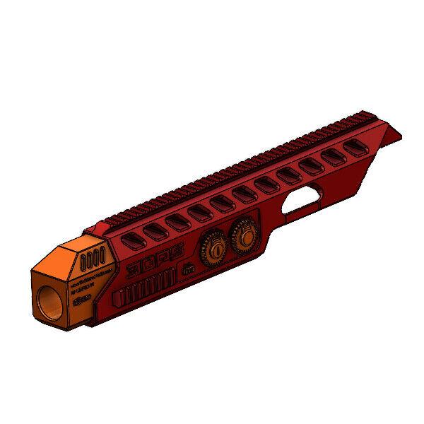 3D Printed Solid Front End For Nerf AF Nexus Pro Dart Gun Blaster Red w/orange