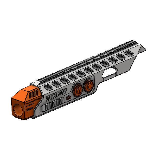 3D Printed Solid Front End For Nerf AF Nexus Pro Dart Gun Blaster White w/orange