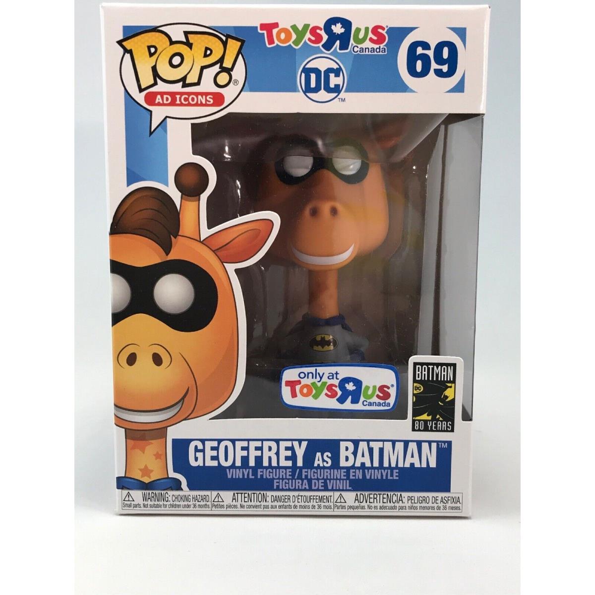 Funko Pop Ad Icons 69 Geoffrey Batman Toys R Us Tru Exclusive Sticker in Hand