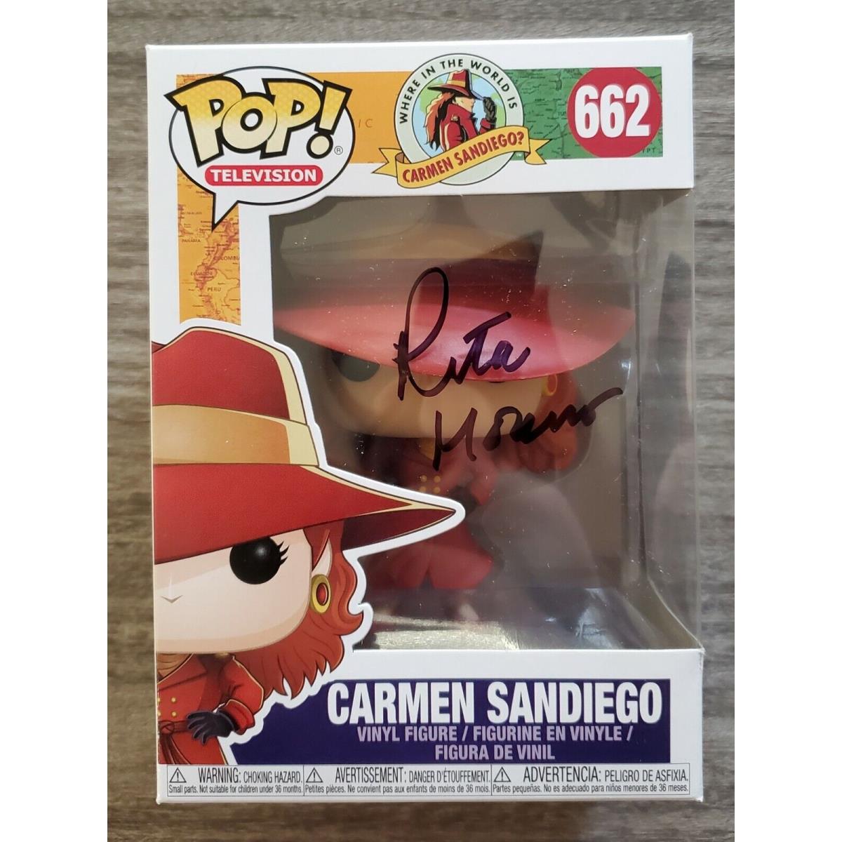 Rita Morena Signed Carmen Sandiego Pop 662 Voice Actress Legend Rad