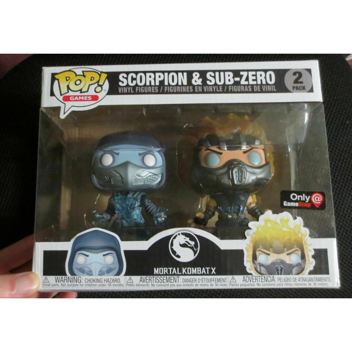 Frozen Scorpion Subzero on Fire Pop Funko Mortal Kombat Toy Figures