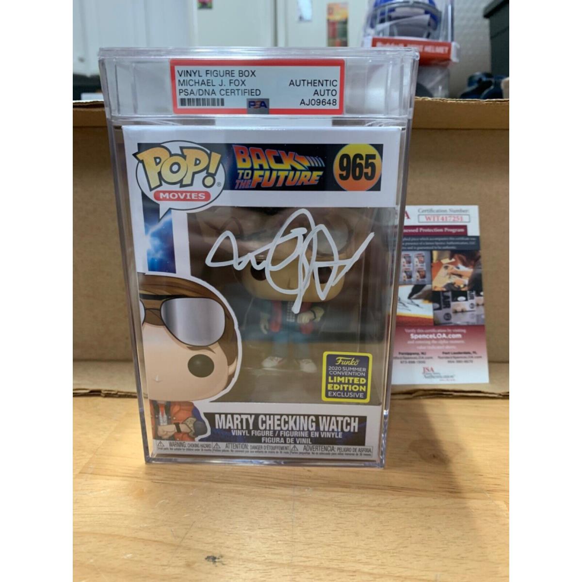 Michael J Fox Signed Funko Pop Psa Slabbed Certified 965 Marty Checking Watch C