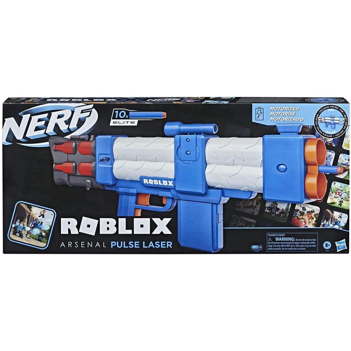 Nerf Roblox Arsenal Pulse Laser Motorized Dart Blaster with 10 Elite Darts