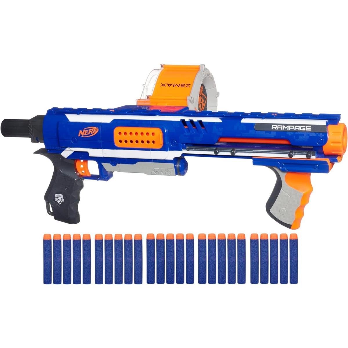 Nerf Rampage N-strike Elite Toy Blaster with 25 Dart Drum Slam Fire