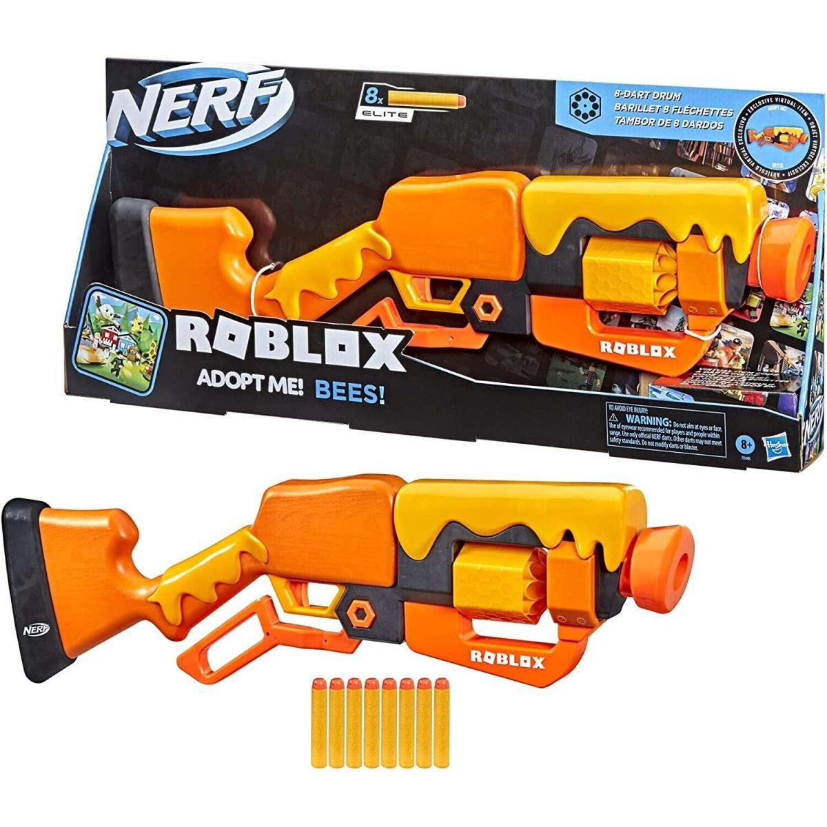 Nerf Roblox Adopt Me Bees Lever Action Dart Blaster Gun Includes Code 8 Dart