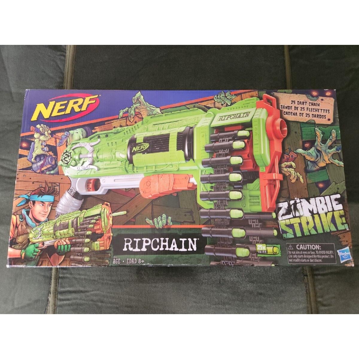 Nerf Zombie Strike Ripchain Combat Blaster Ages 8+ Toy Gun Play