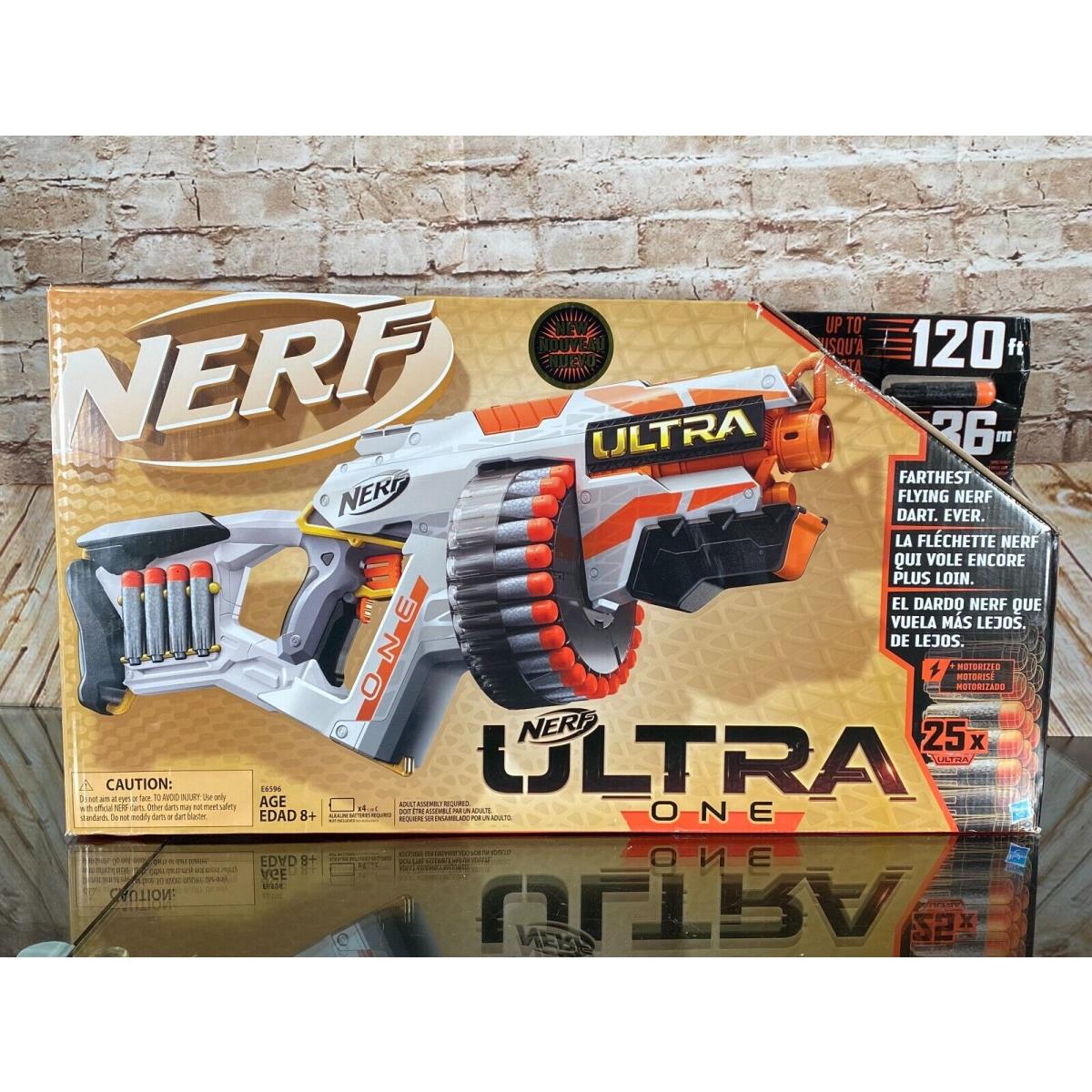 Nerf Ultra One Motorized Blaster High Capacity Drum Toy Gun 25 Ultra Darts 120ft