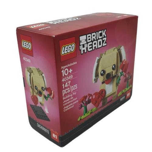 Lego Brickheadz Valentine`s Posable Puppy with Heart Flowers 40349 Retired