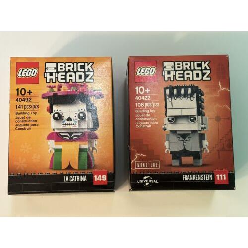 2 Lego Brickheadz 40492 LA Catrina + 40422 Frankenstein Halloween Sets