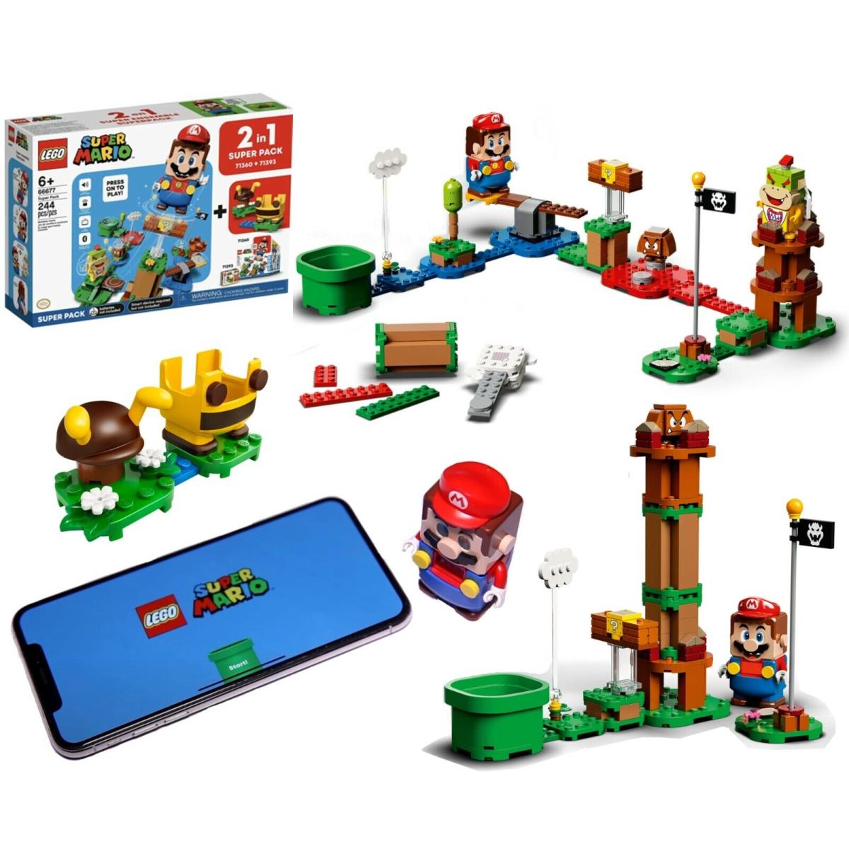 2 in 1 Lego Super Mario Starter Expansion Set Super Pack Adventures 71360 71393