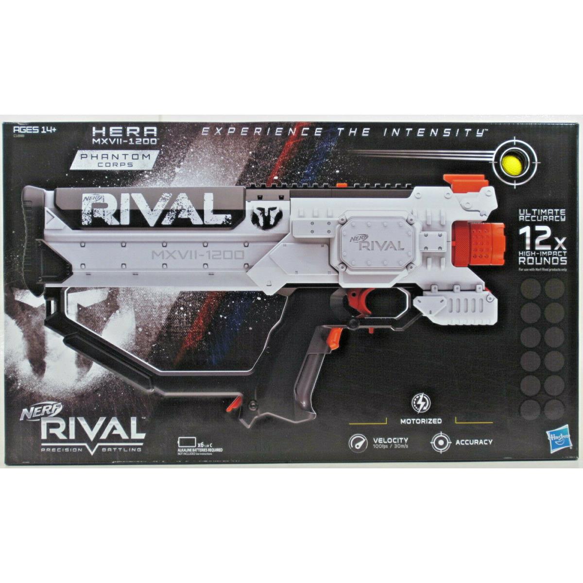 Nerf Rival Hera Mxvii 1200 White Combat Blaster w/ 12 Rounds Fires 100 Fps