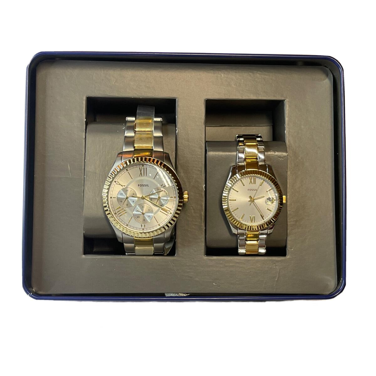 Fossil Watch Set of Two Women/men/ Stainless Steel Two Tones