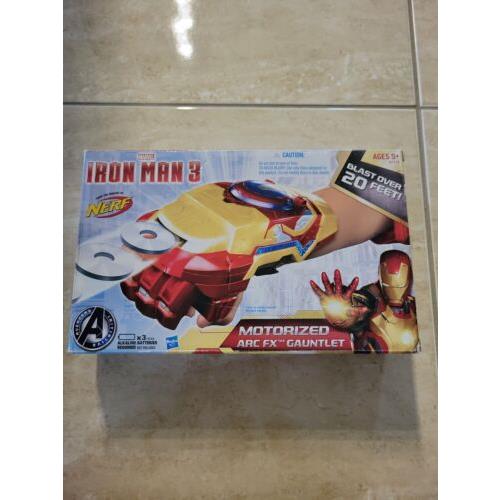 Nerf Marvel Avengers Iron Man 3 Arc FX Gauntlet Motorized Disc Shooter Rare