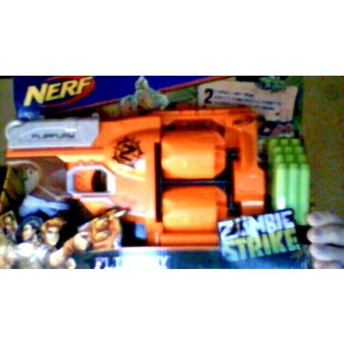 Nerf Zombie Strike Flipfury Blaster - 2 Flipping G Dart Drums - 12 Soft Darts