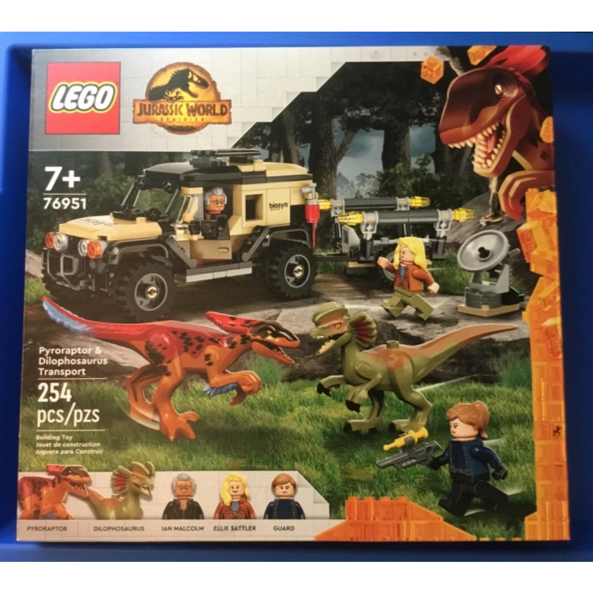 Lego Jurassic World 76951 Pyroraptor Dilophosaurus Transport