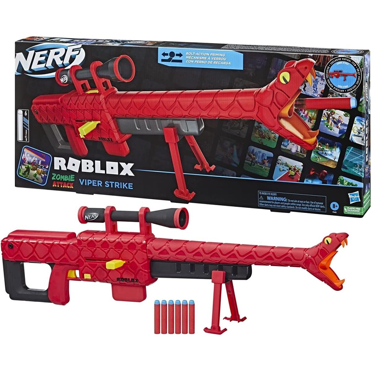 Nerf Roblox Zombie Attack: Viper Strike Nerf Sniper-inspired Blaster with Scope