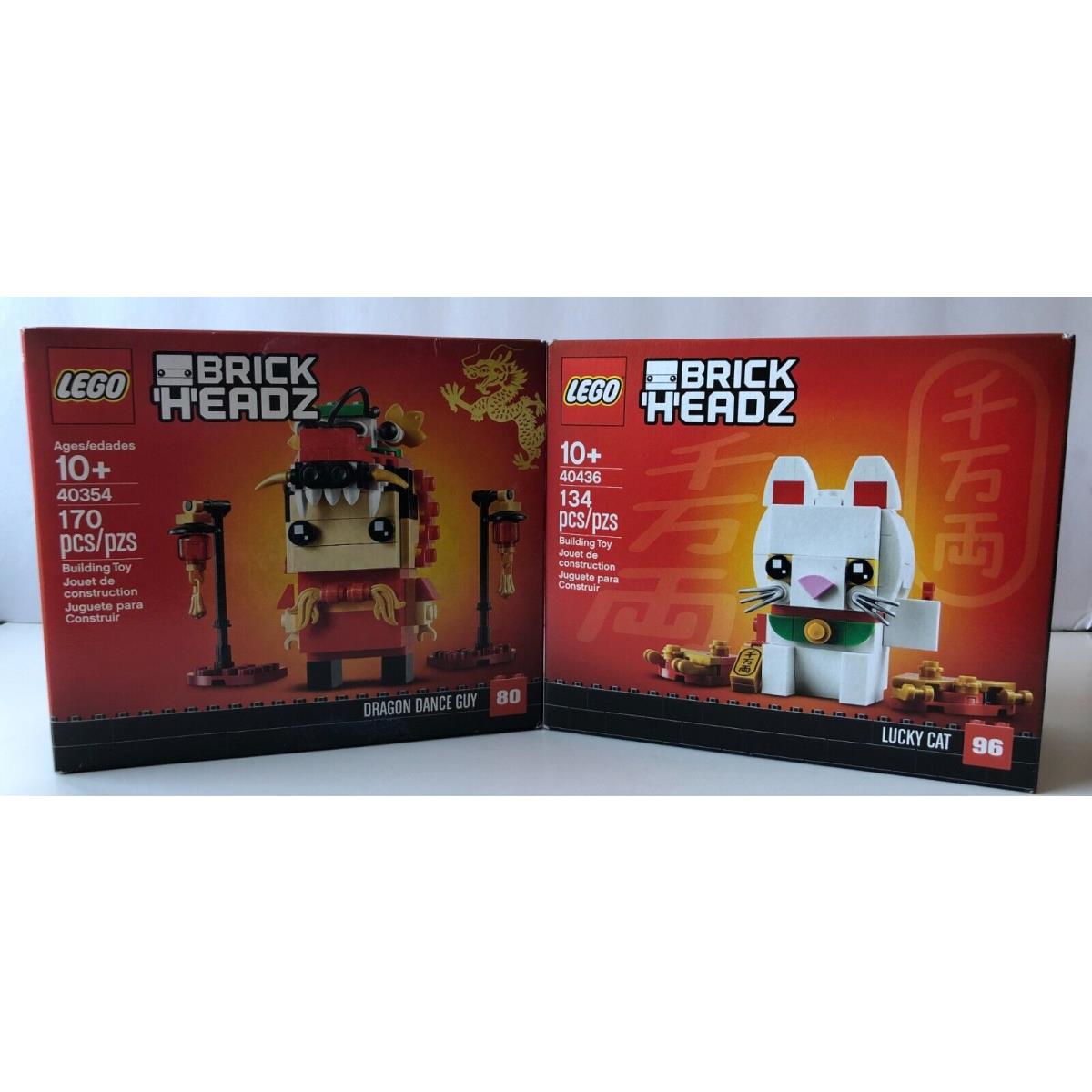Lego Brickheadz Lunar Year Dragon Dance Guy 40354 Lucky Cat 40436 Sets