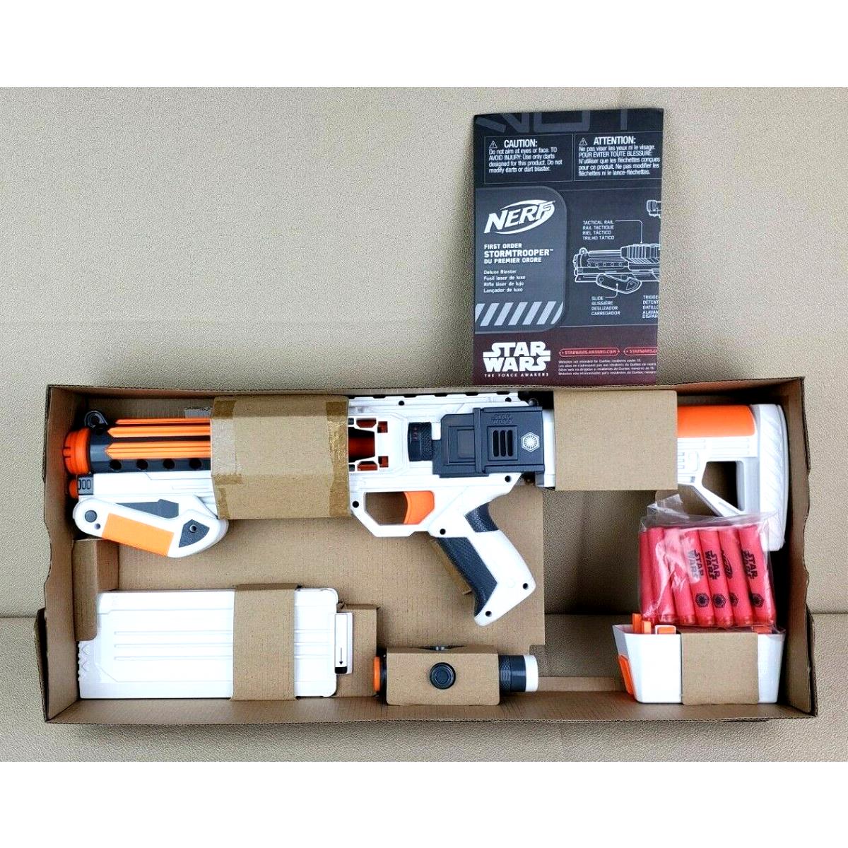 Star Wars The Force Awakens First Order Storm Trooper Nerf Gun 12 Darts Included