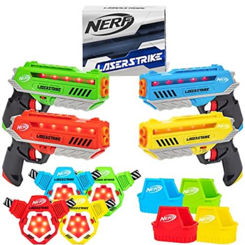 Nerf Laser Strike 4 Player Lazer Tag Pack 4 Blasters 4 Vests 4 Holsters