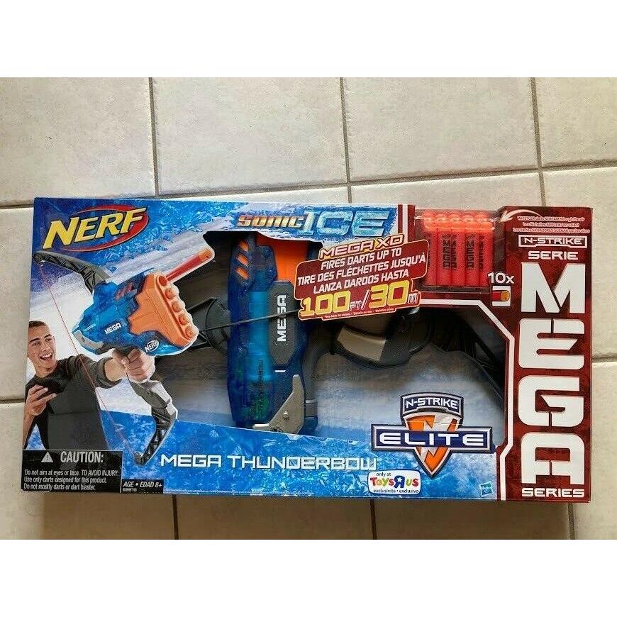Blue Big Nerf Mega Thunderbow Bow Arrow Blaster First Ever Foam Dart
