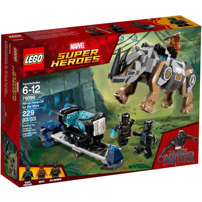 Lego Rhino Face-off BY The Mine 76099 Set Box Black Panther Minifig