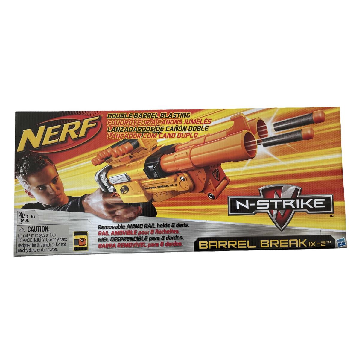 Hasbro Nerf N-strike Barrel Break IX-2 w/ Removable Ammo Rail Holds 8 Darts