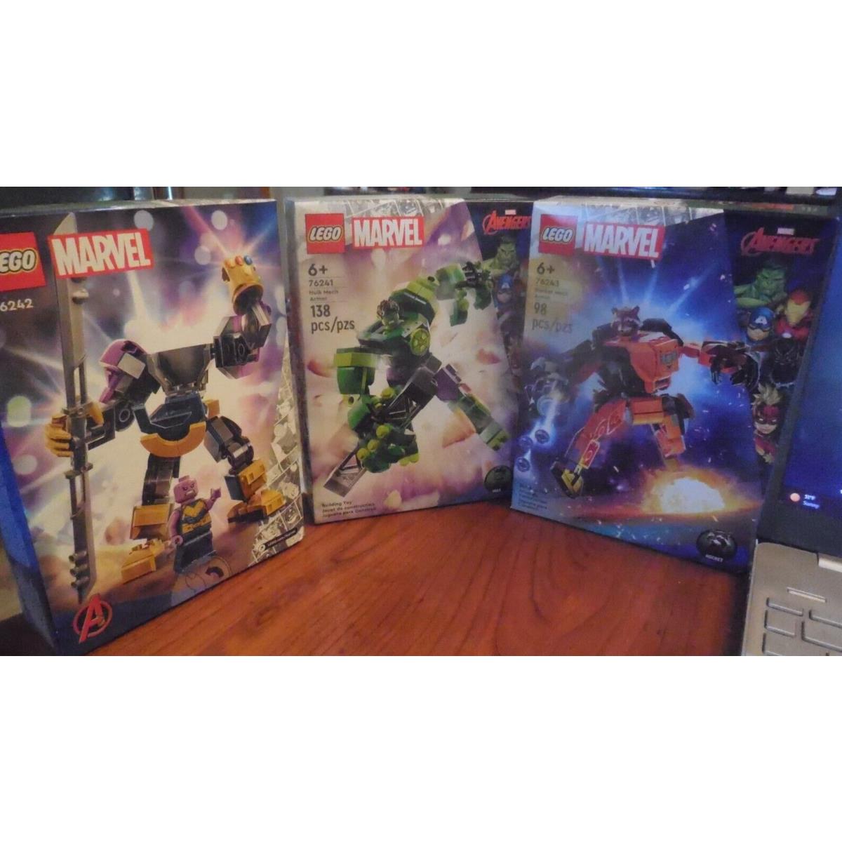 3-LEGO Marvel: Hulk 76241 Thomas 76242 Rocket 76243