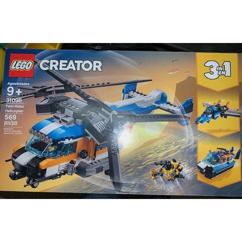 Lego Creator 31096 Twin-rotor Helicopter 569 Pieces Retired Set
