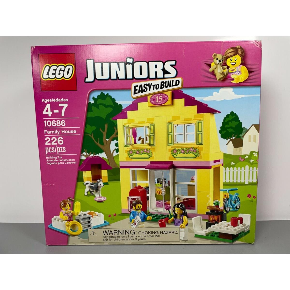 Lego Juniors 10686 Family House 226 Pcs Yellow Easy to Build Husky Dog Bike