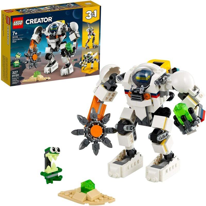 Lego Creator 3in1 Space Mining Mech 31115 Building Kit Playset 327pcs Mar.1 21