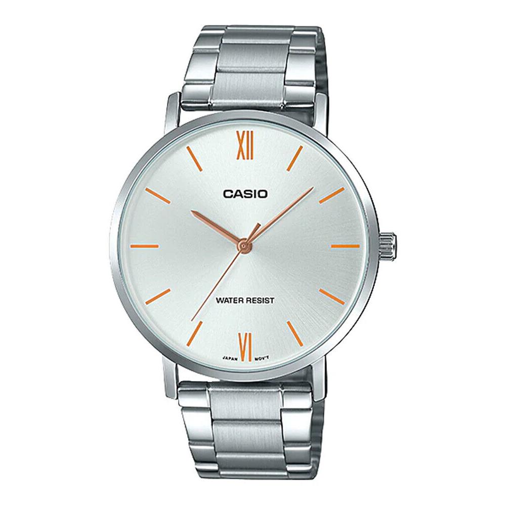 Casio MTP-VT01D-7B Men`s Stainless Steel Minimalistic Silver Dial 3-Hand Watch