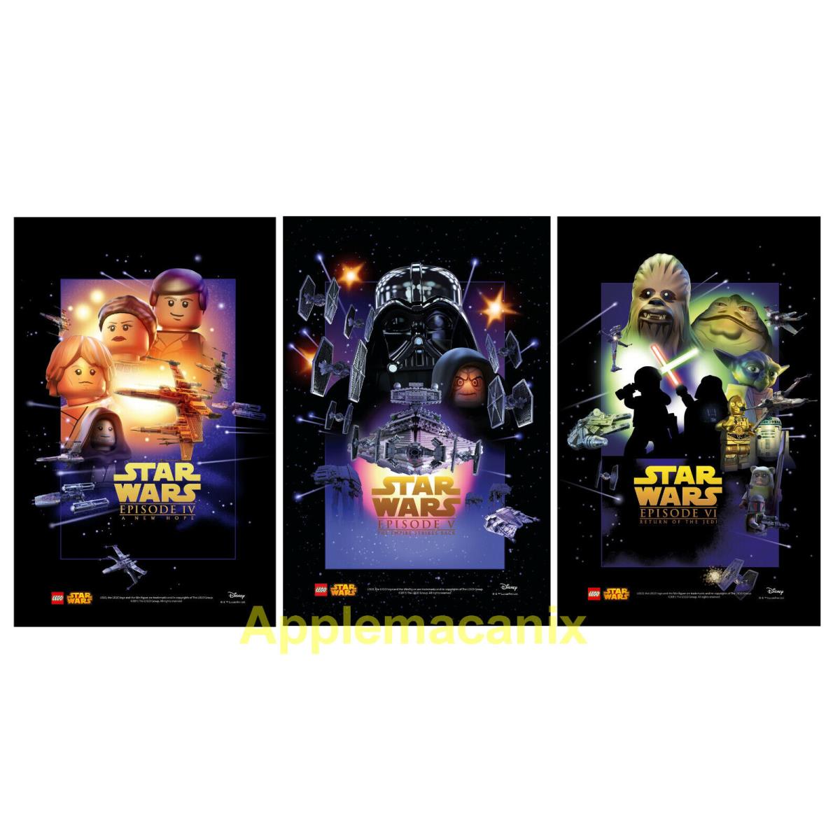 Lego Star Wars Episode IV V VI 3 Promo Poster Set Celebration 2015 16 x 20